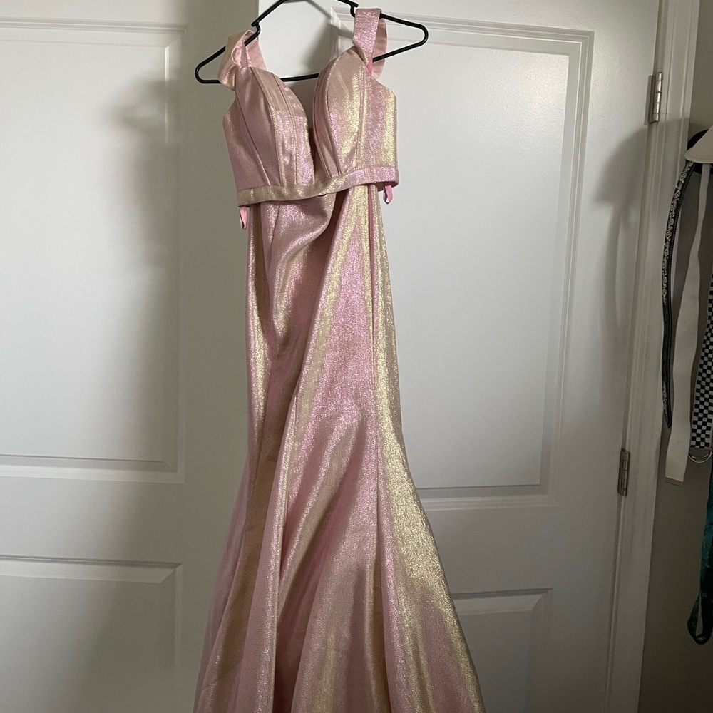 Pink/Gold Mermaid Prom Dress